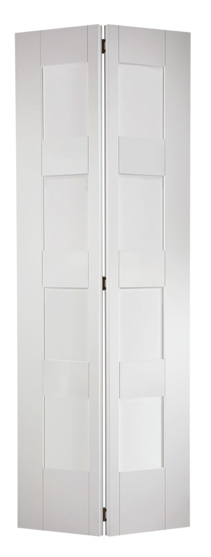 LPD Shaker 4L Glazed Bi-Fold Internal Door 1981 x 762mm Primed White Price Comparisons | Compare The Build