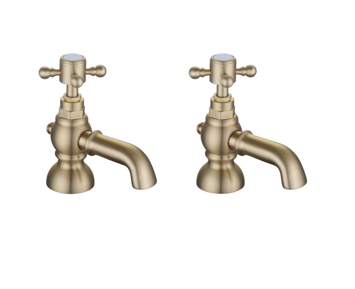 Gloucester Bath Pillar Taps - Brushed Brass Price Comparisons | Compare The Build