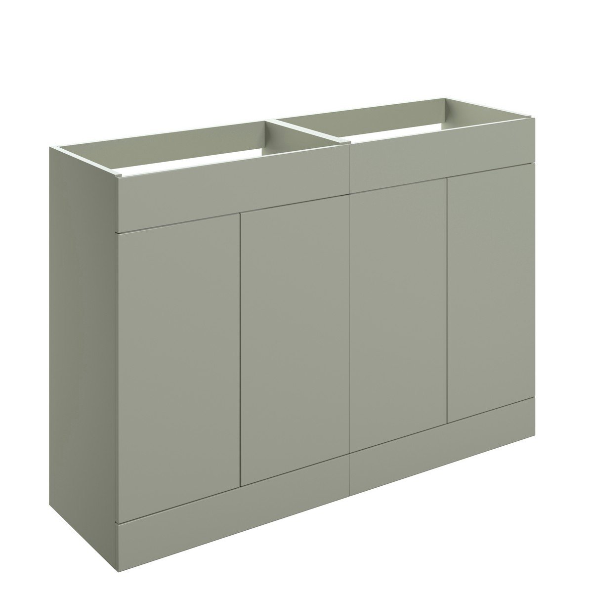 Fontmell Floor Standing 4 Door Basin Unit (Top Not Included) 1180mm - Matt Olive Green Price Comparisons | Compare The Build