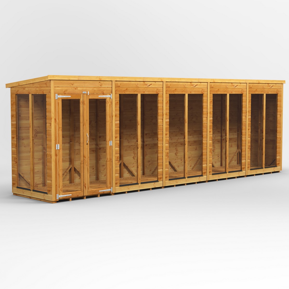 Powersheds Pent Roof Summerhouse 20ft x 4ft - Golden Brown Price Comparisons | Compare The Build