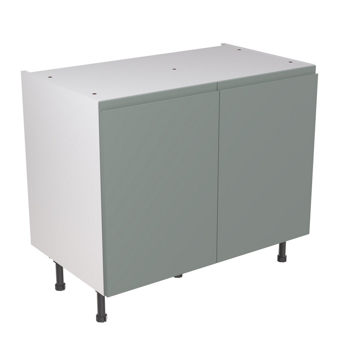 KitchenKit Flatpack J-Pull Base Cabinet 1000mm - Ultra Matt Sage Green Price Comparisons | Compare The Build