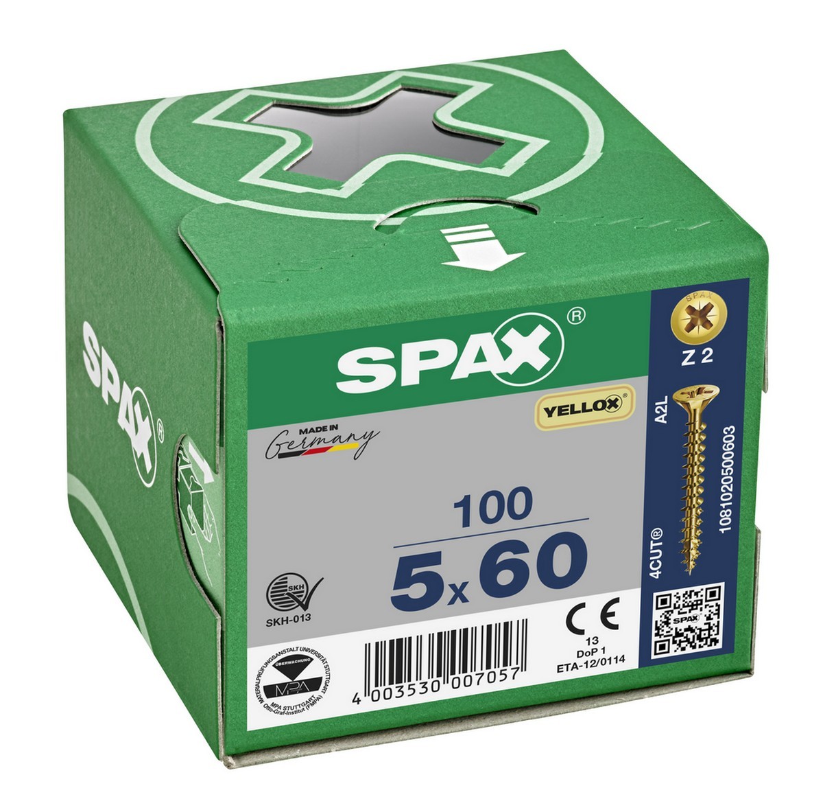 Spax PZ2 Universal Screws 5.0 x 60mm Yellox Coated - Pack of 100 Price Comparisons | Compare The Build