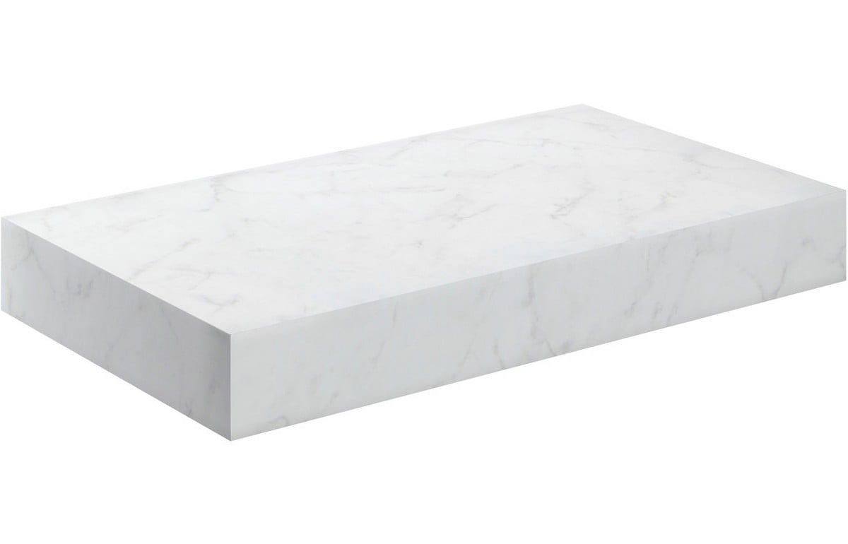 Float Wall Hung Basin Shelf 800mm - White Marble Price Comparisons | Compare The Build