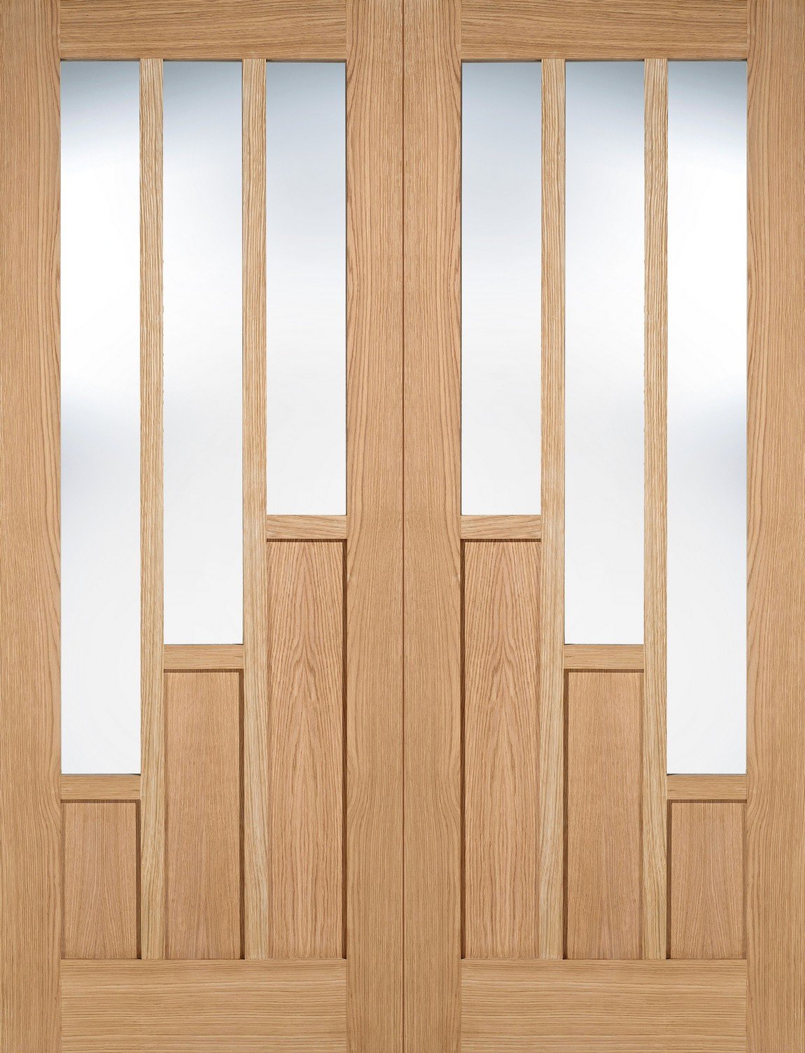 LPD Coventry 3P 3L Glazed Internal Door Pairs 1981 x 915mm Pre-Finished Oak Price Comparisons | Compare The Build