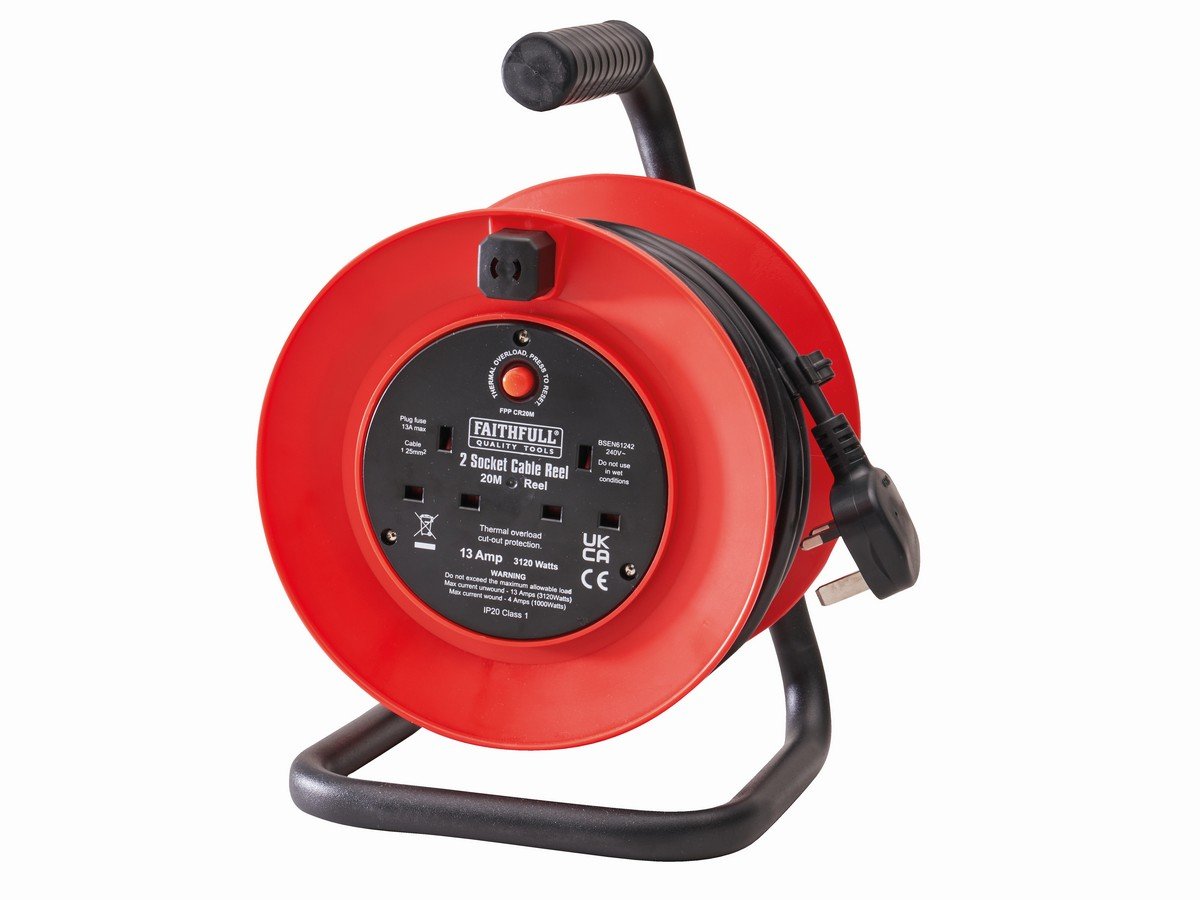 Faithfull 2 Socket Cable Reel 13A - 20m Price Comparisons | Compare The Build
