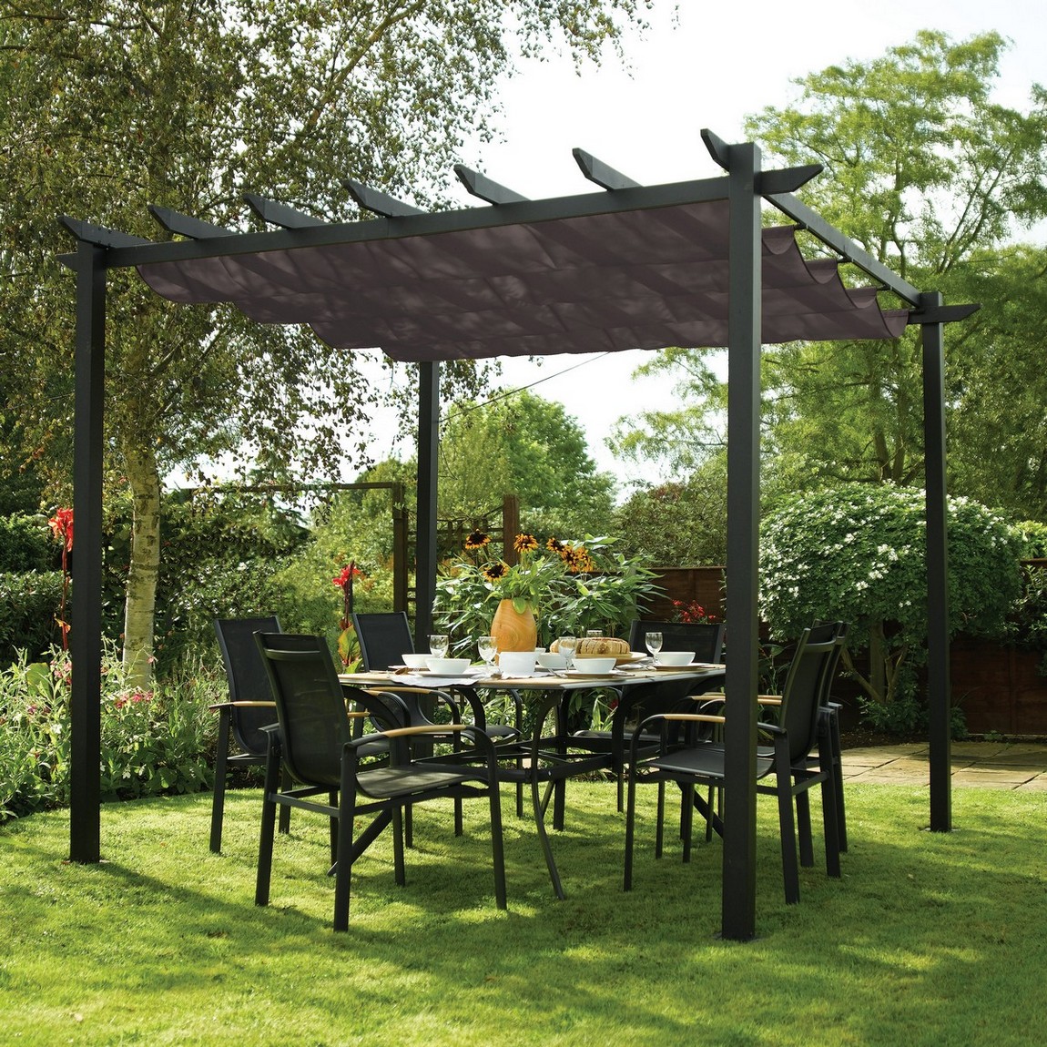 Rowlinson Latina Showerproof Canopy 2345 x 3000 x 3000mm - Grey Price Comparisons | Compare The Build
