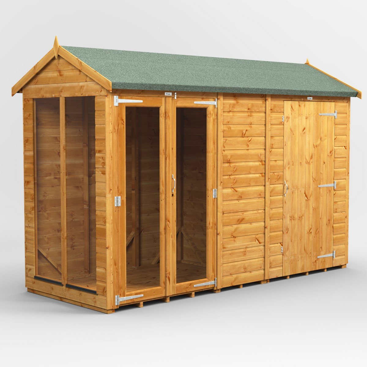 Powersheds Apex Roof Summerhouse Combi 10ft x 4ft with 4ft Side Store - Golden Brown Price Comparisons | Compare The Build