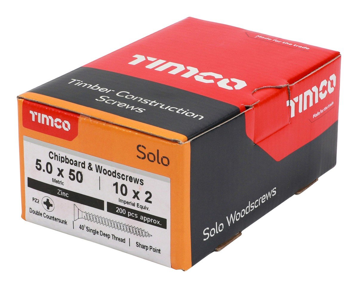 TIMco Solo Woodscrew PZ2 CSK 3.5 x 15mm BZP (Box of 200) Price Comparisons | Compare The Build