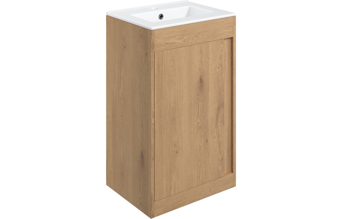 Farnham 510mm Wall Hung Unit (Basin Included) - Seville Oak Price Comparisons | Compare The Build