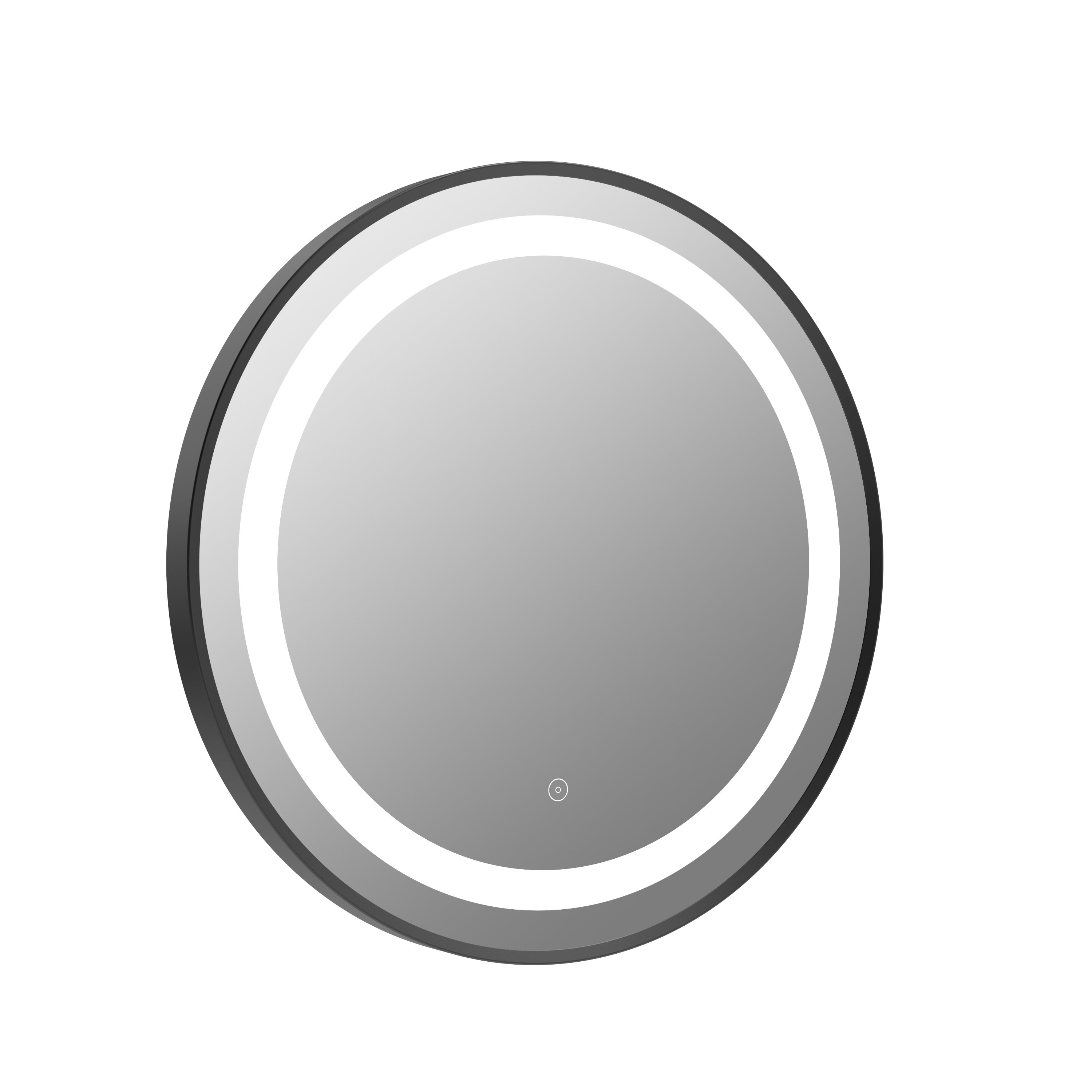 Exton Round Front-Lit LED Mirror 600mm - Matt Black Price Comparisons | Compare The Build