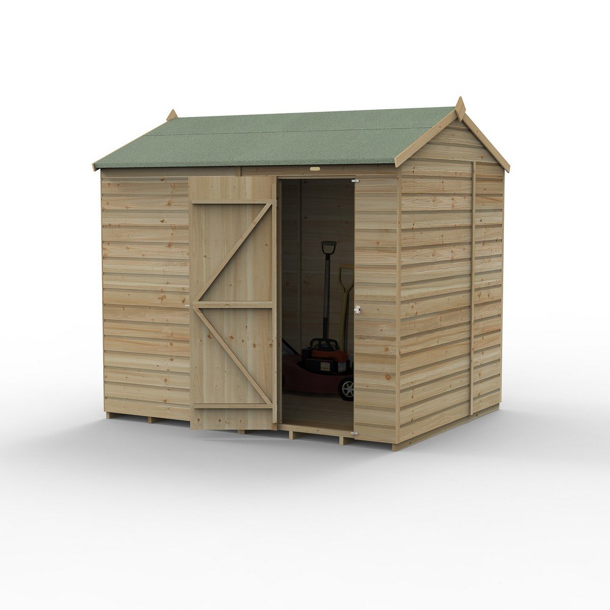 Forest Beckwood Reverse Apex Shed - Single Door, Windowless - 8ft x 6ft (Installed) Price Comparisons | Compare The Build