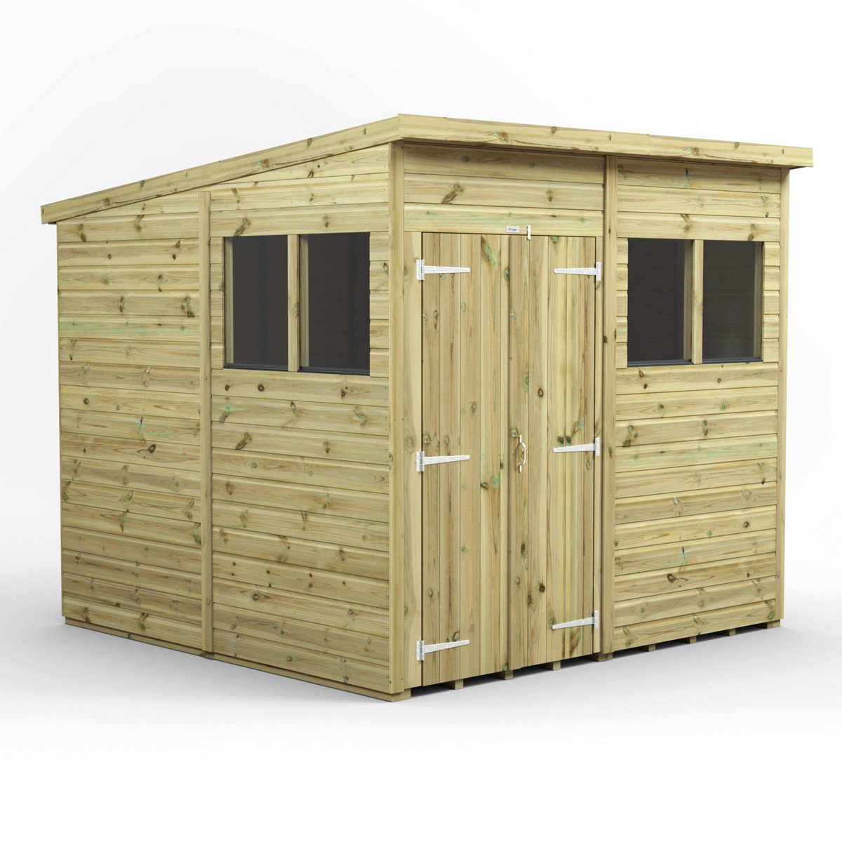 Powersheds Pent Roof Premium Double Door Garden Shed 8ft x 8ft Price Comparisons | Compare The Build