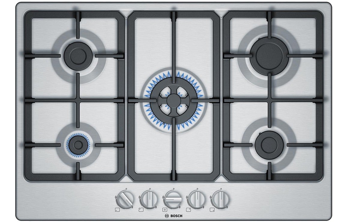 Bosch Serie 4 Integrated Gas Hob 75cm - Stainless Steel (PGQ7B5B90) Price Comparisons | Compare The Build