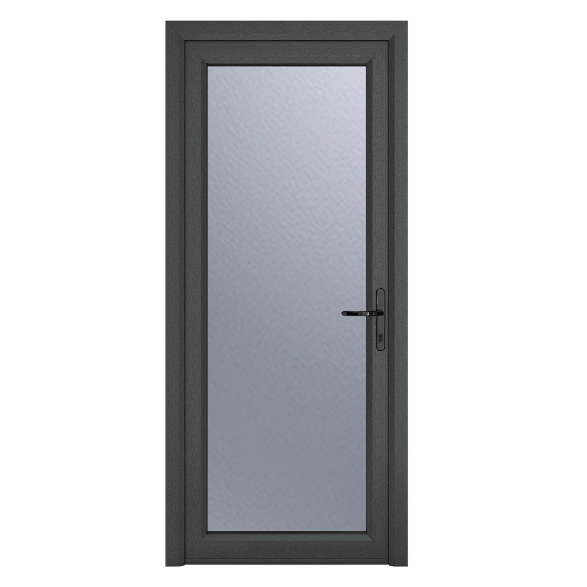 Crystal uPVC Open In Single Door (Left Hand) Full Glass 840 x 2090mm Obscure - Grey External/White Internal Price Comparisons | Compare The Build