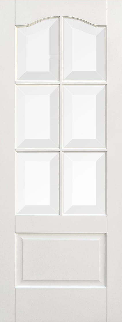 Kent Solid Core Internal Door - Primed - 6L Clear Bevelled Glazing 1981 x 762mm White WFKENCG30 Price Comparisons | Compare The Build