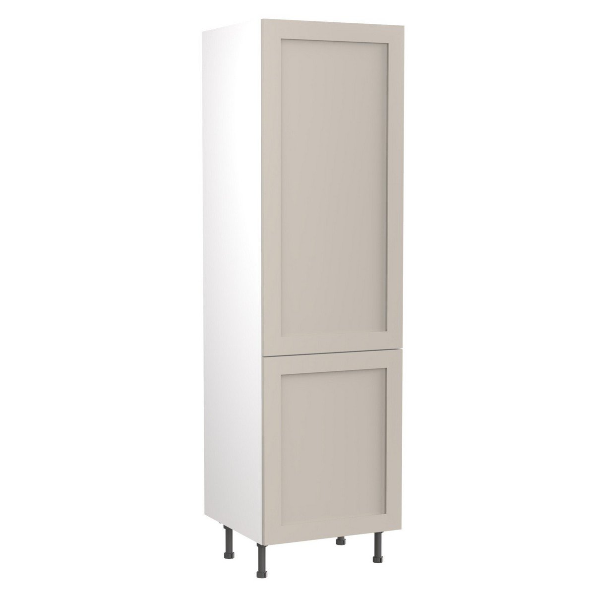 KitchenKit Flatpack Shaker Tall Larder Cabinet 600mm - Ultra Matt Light Grey Price Comparisons | Compare The Build