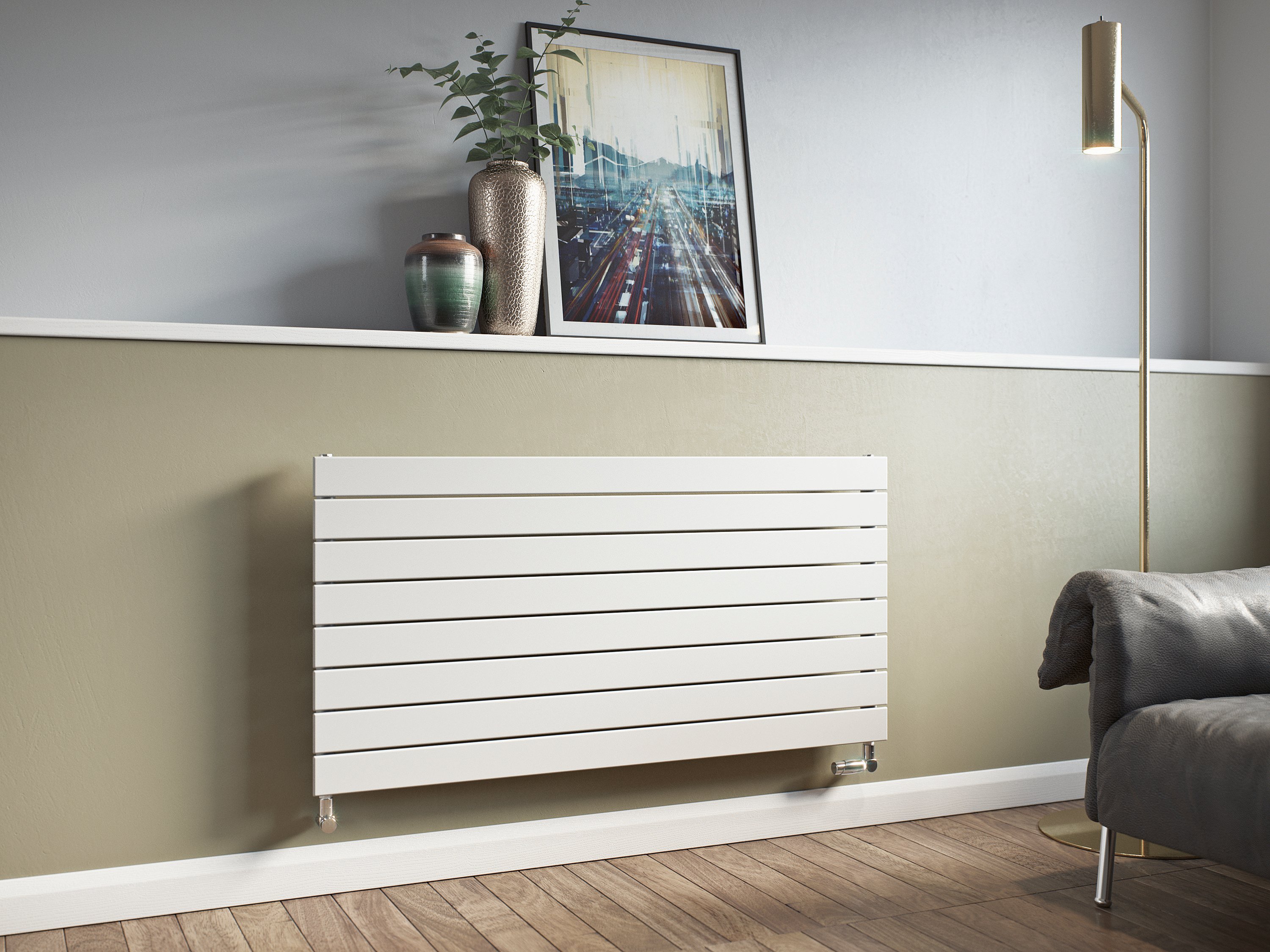 Eucotherm Mars Horizontal Flat Panel Radiator 595 x 1800mm White Price Comparisons | Compare The Build