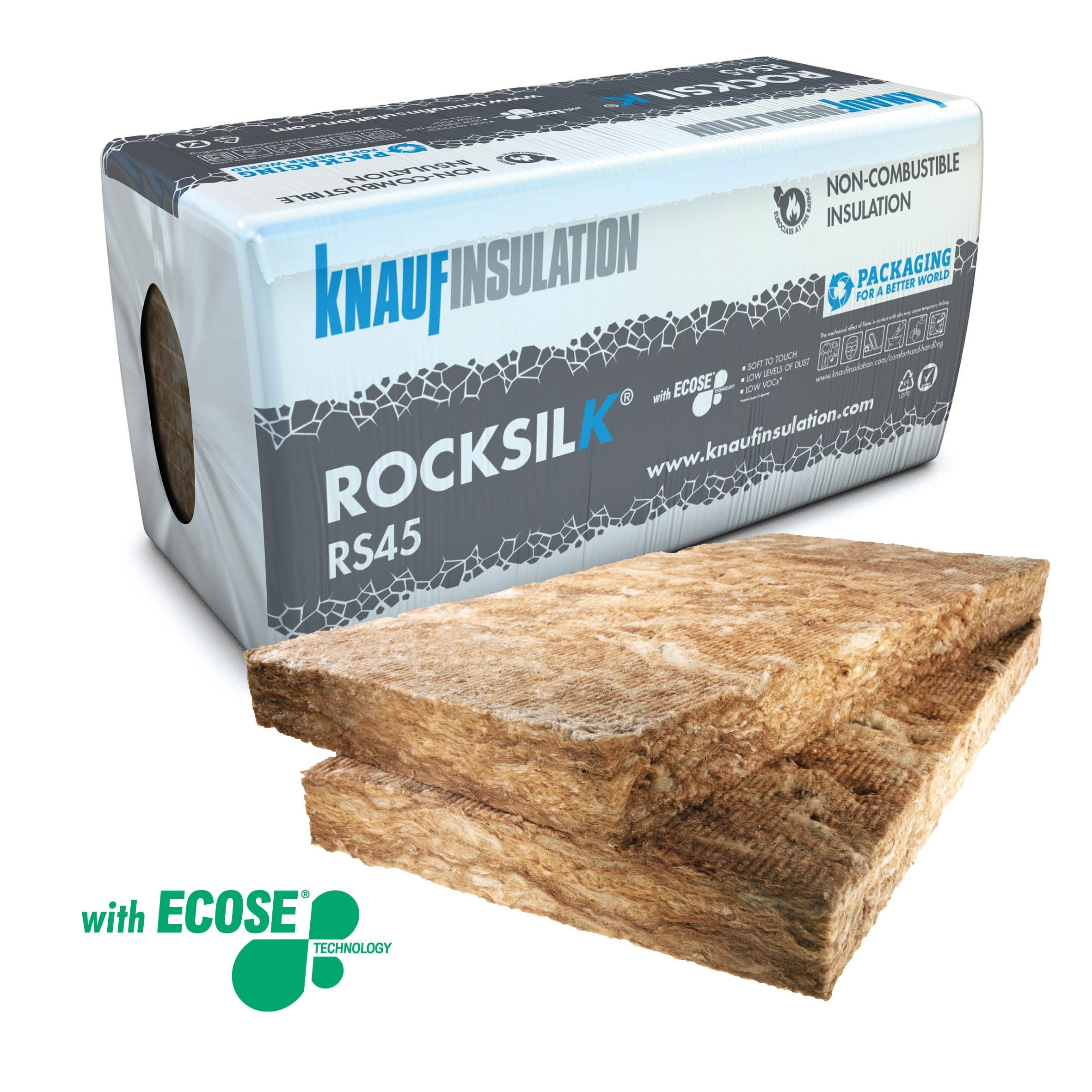 Knauf Insulation Rocksik RS45 - 75 x 600 x 1200mm (4.32m2) - Pack of 6 Price Comparisons | Compare The Build