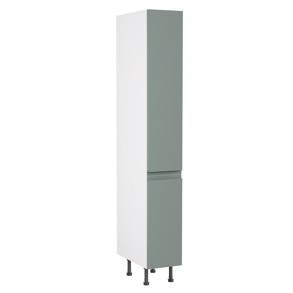KitchenKit Flatpack J-Pull Tall Larder Cabinet with Pull Out 300mm - Ultra Matt Sage Green Price Comparisons | Compare The Build