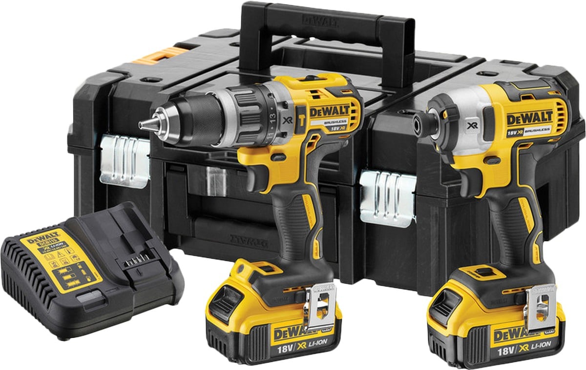 DeWalt Brushless Combi Drill & Impact Driver 18V 2x 4.0Ah Batteries & TSTAK Case Price Comparisons | Compare The Build