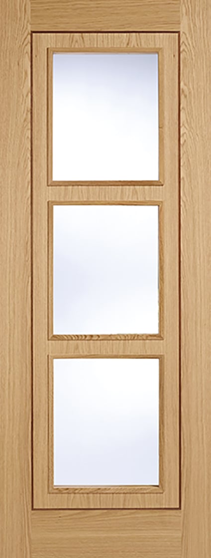 Inlay Solid Core Internal Door - Prefinished - 3L Clear Glazed 1981 x 762mm Oak   INLAYGL30 Price Comparisons | Compare The Build