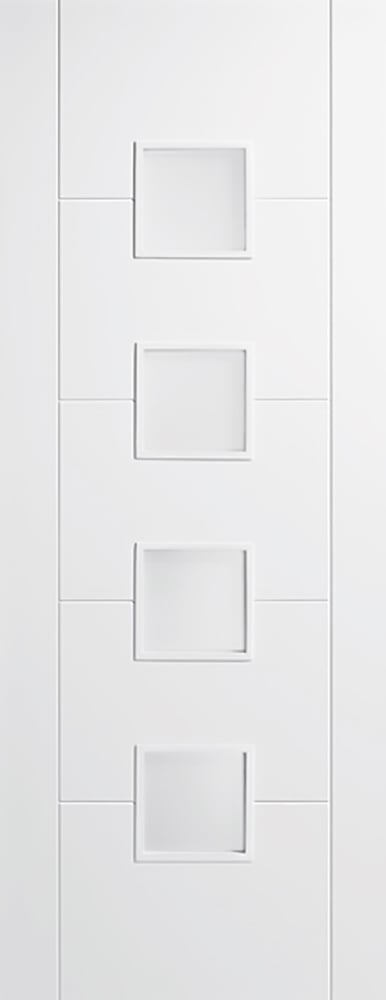 Vancouver Internal Door - Primed - RM2S 4L Small Frost Glazed 1981 x 762mm White WFVANGL30 Price Comparisons | Compare The Build