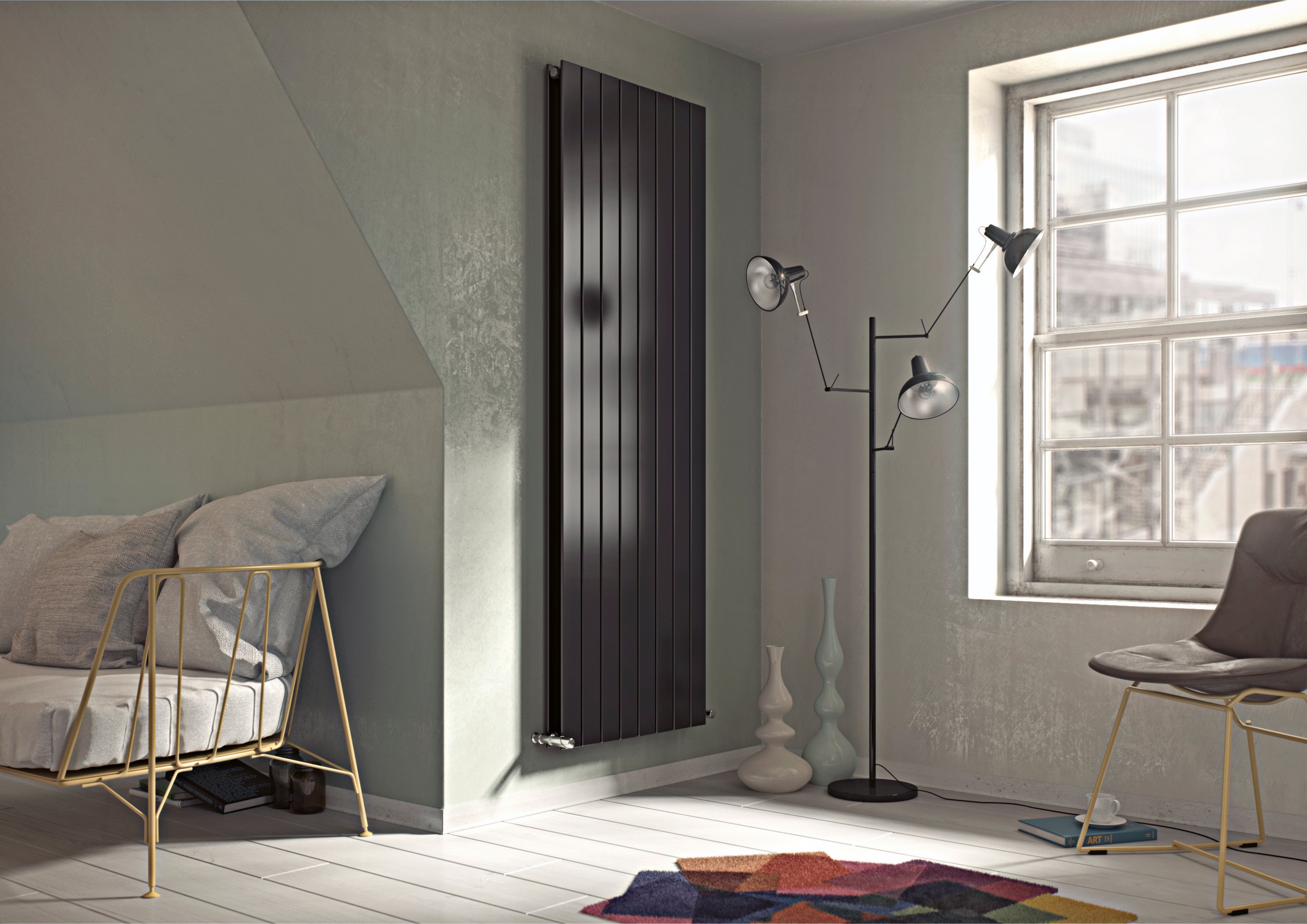 Eucotherm Mars Duo Vertical Flat Panel Radiator 1500 x 445mm Anthracite Price Comparisons | Compare The Build