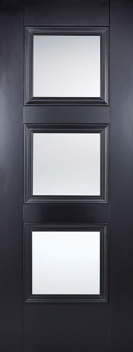 LPD Amsterdam 3L Glazed Internal Door 1981 x 686mm Black Primed Plus Price Comparisons | Compare The Build