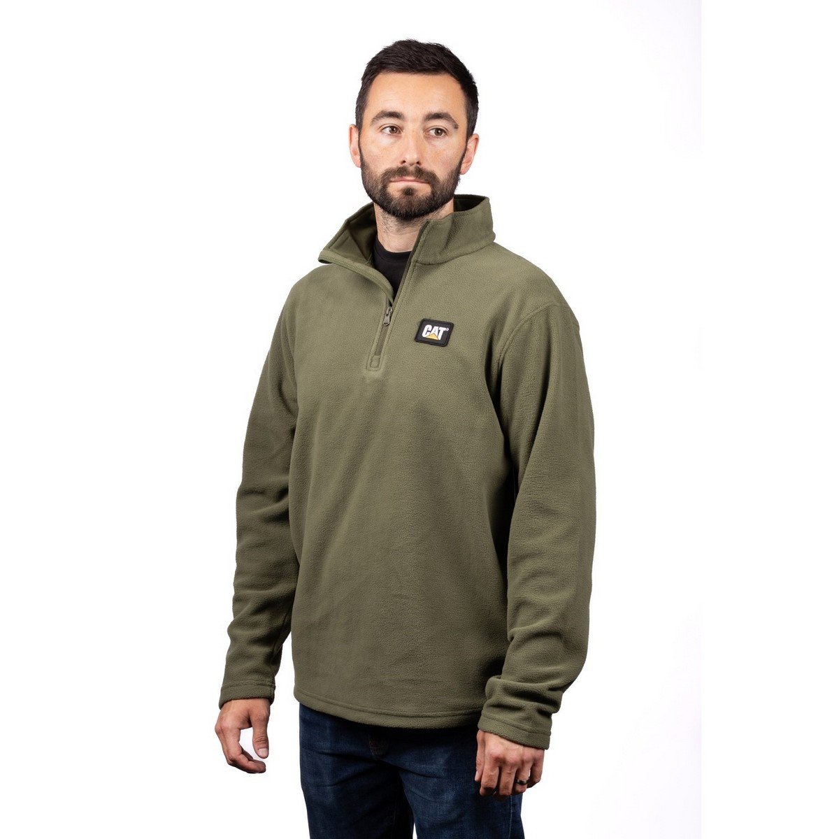 Caterpillar Cat Microfleece Quarter Zip - Chive - Small Price Comparisons | Compare The Build