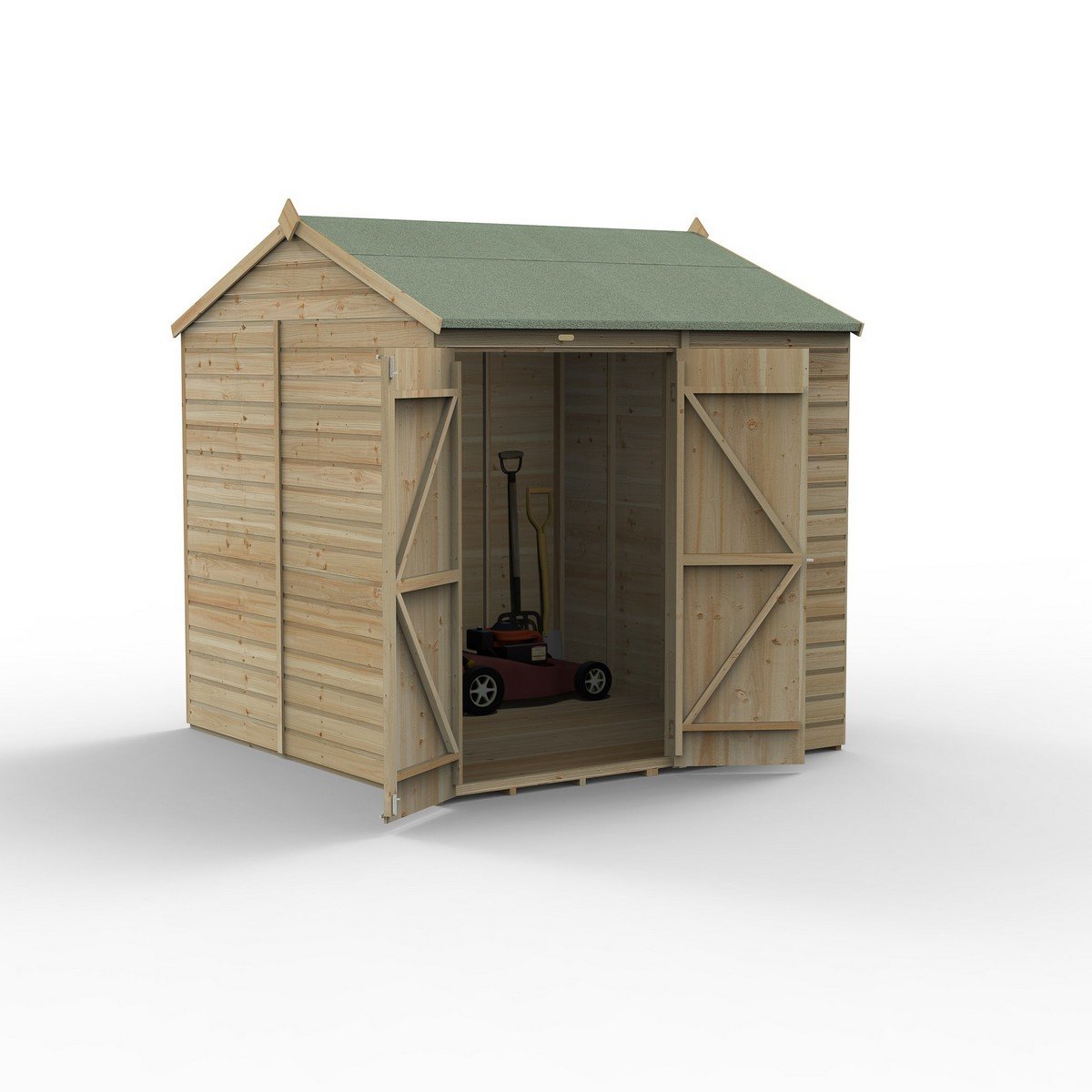 Forest Beckwood Reverse Apex Shed - Double Door, Windowless - 7ft x 7ft (Installed) Price Comparisons | Compare The Build