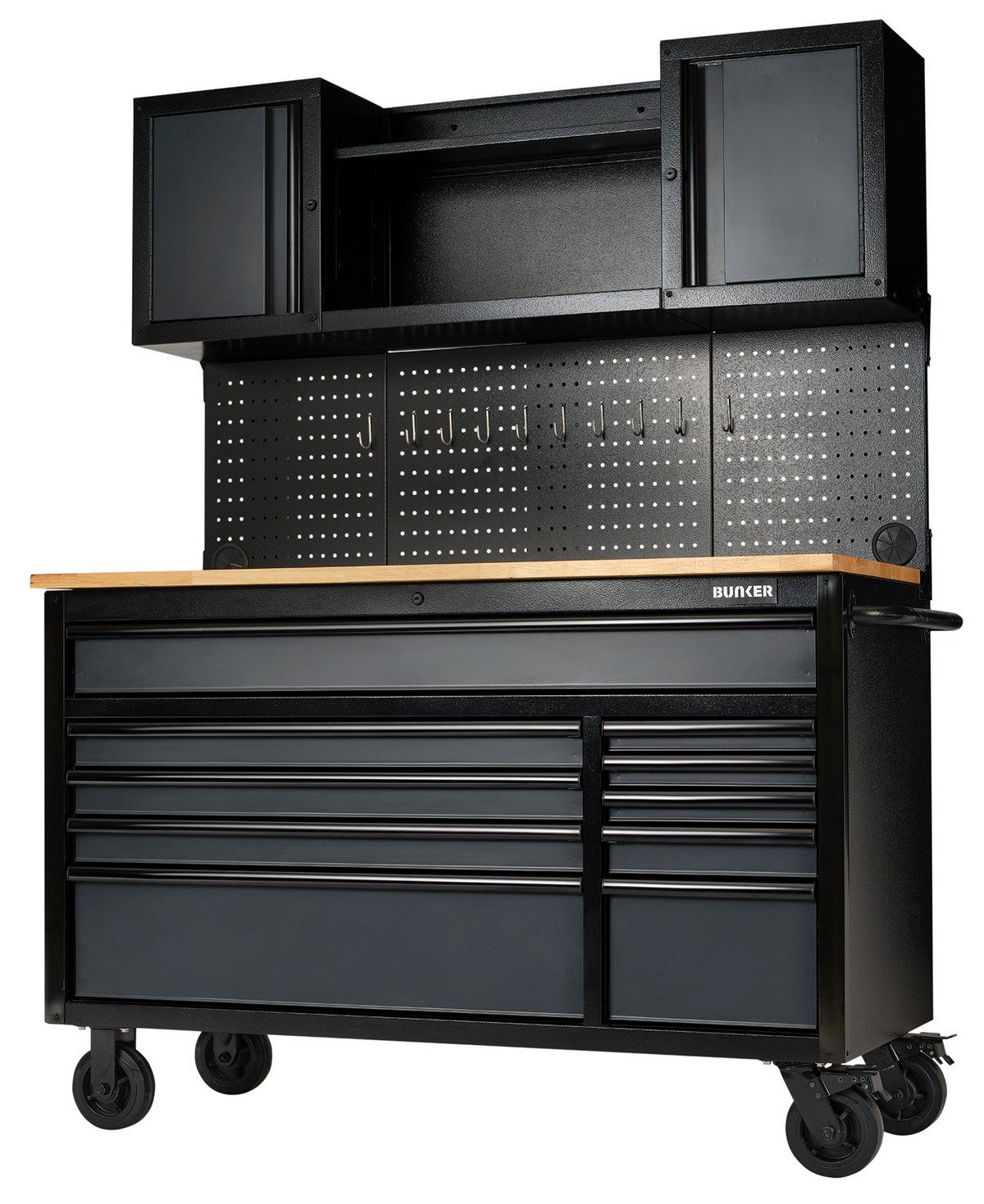 BUNKER® Roller Workstation with Workbench - 10 Drawer, 56", Grey Price Comparisons | Compare The Build