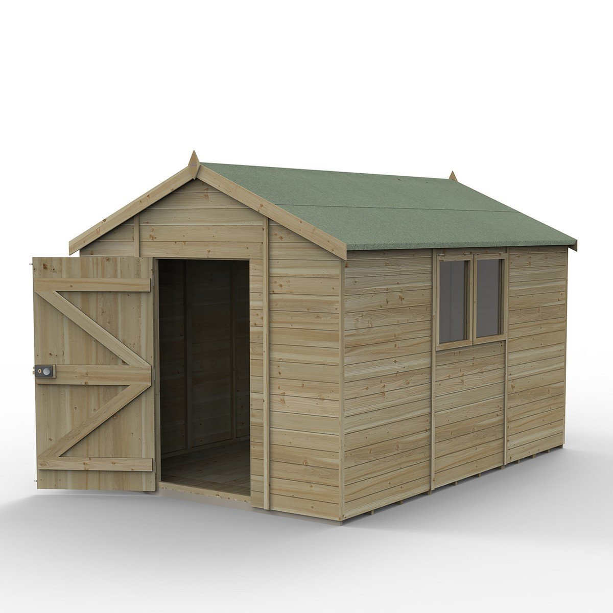 Forest Timberdale Apex Shed - Single Door - 12ft x 8ft (Installed) Price Comparisons | Compare The Build