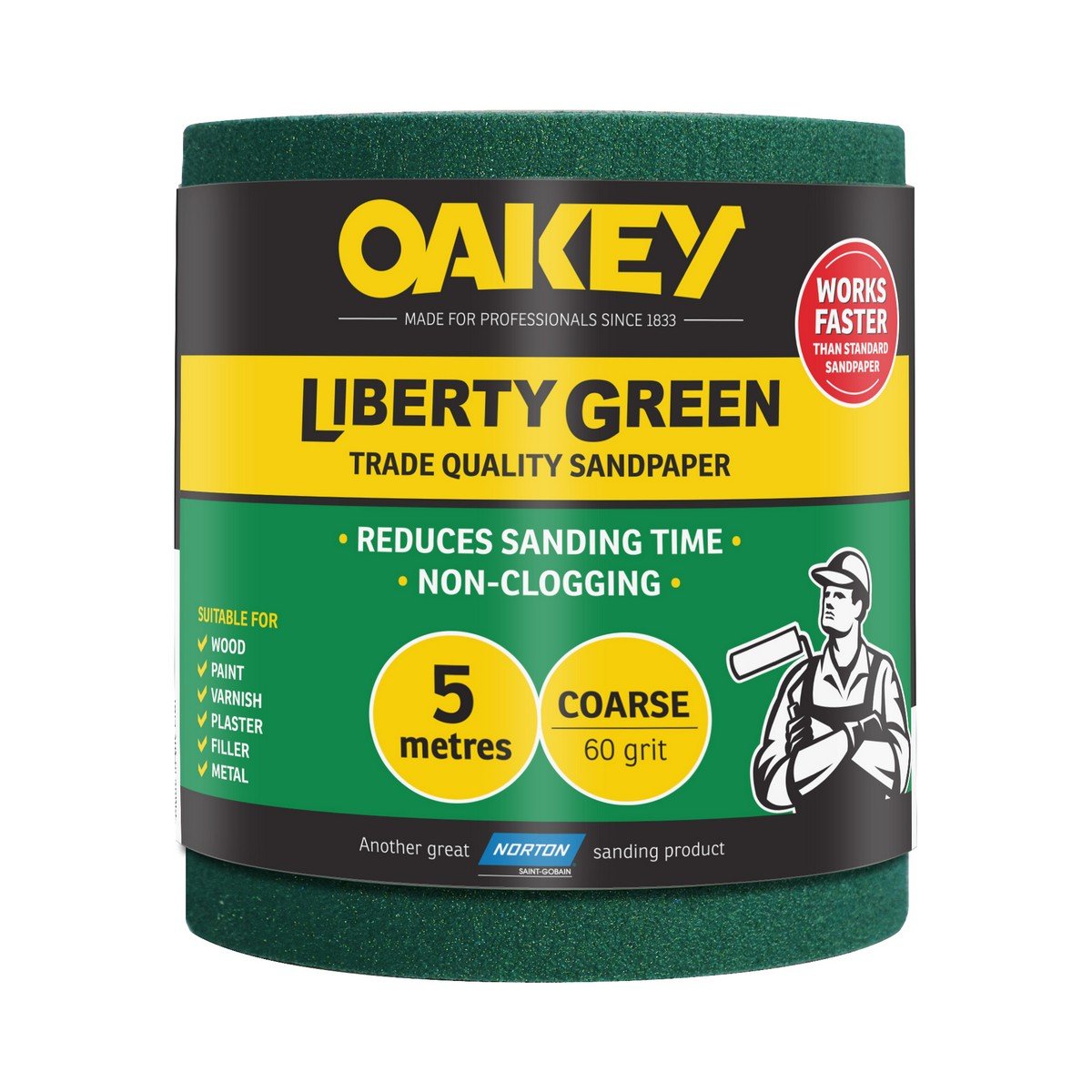 Oakey Liberty Green Sanding Roll 115mm x 5mtr - 60 Grit Price Comparisons | Compare The Build
