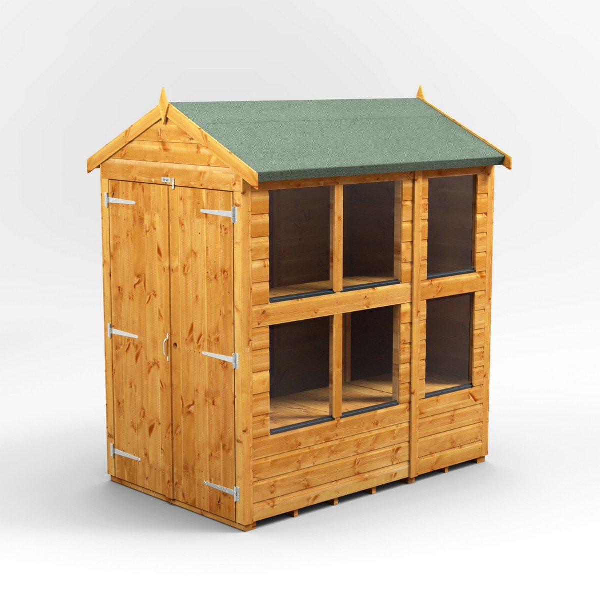 Powersheds Apex Roof Double Door Potting Shed 6ft x 4ft - Golden Brown Price Comparisons | Compare The Build