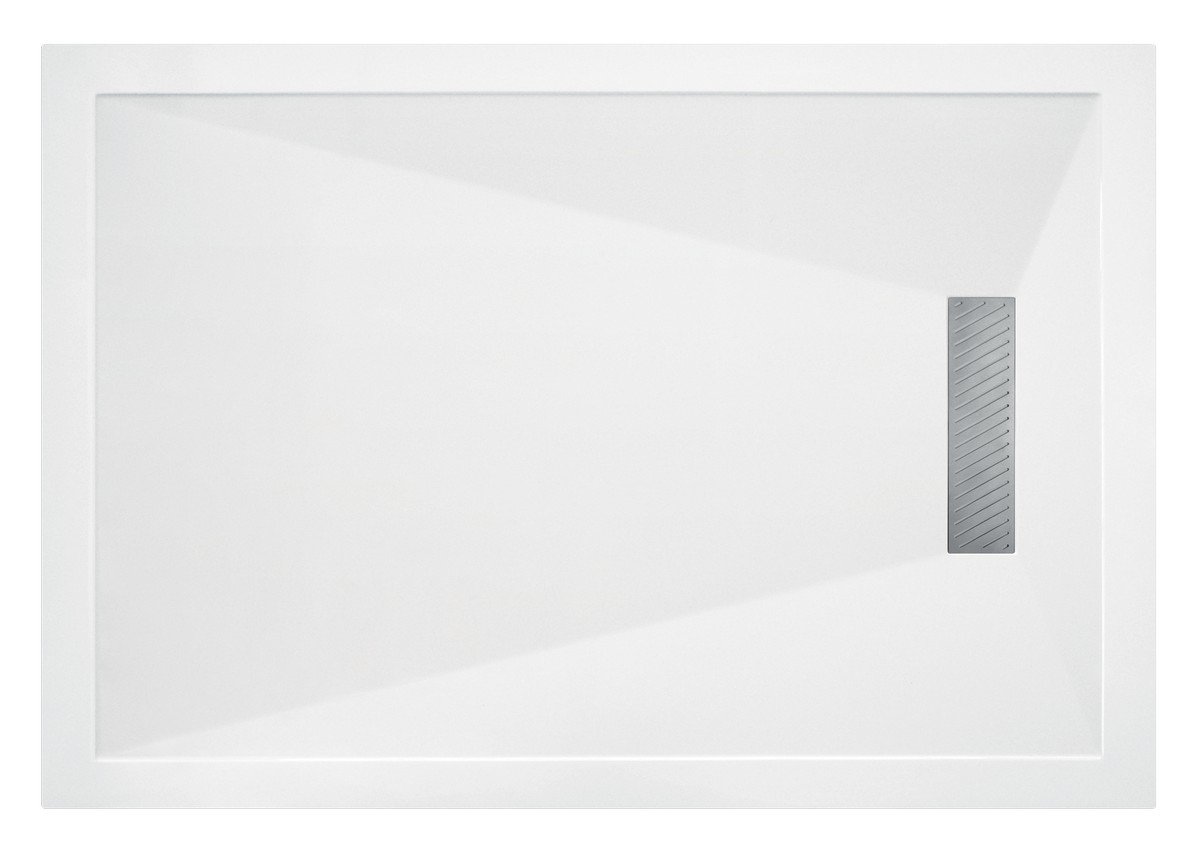 Linear Slim Rectangular Tray & Waste 1700x800x25mm - White Price Comparisons | Compare The Build