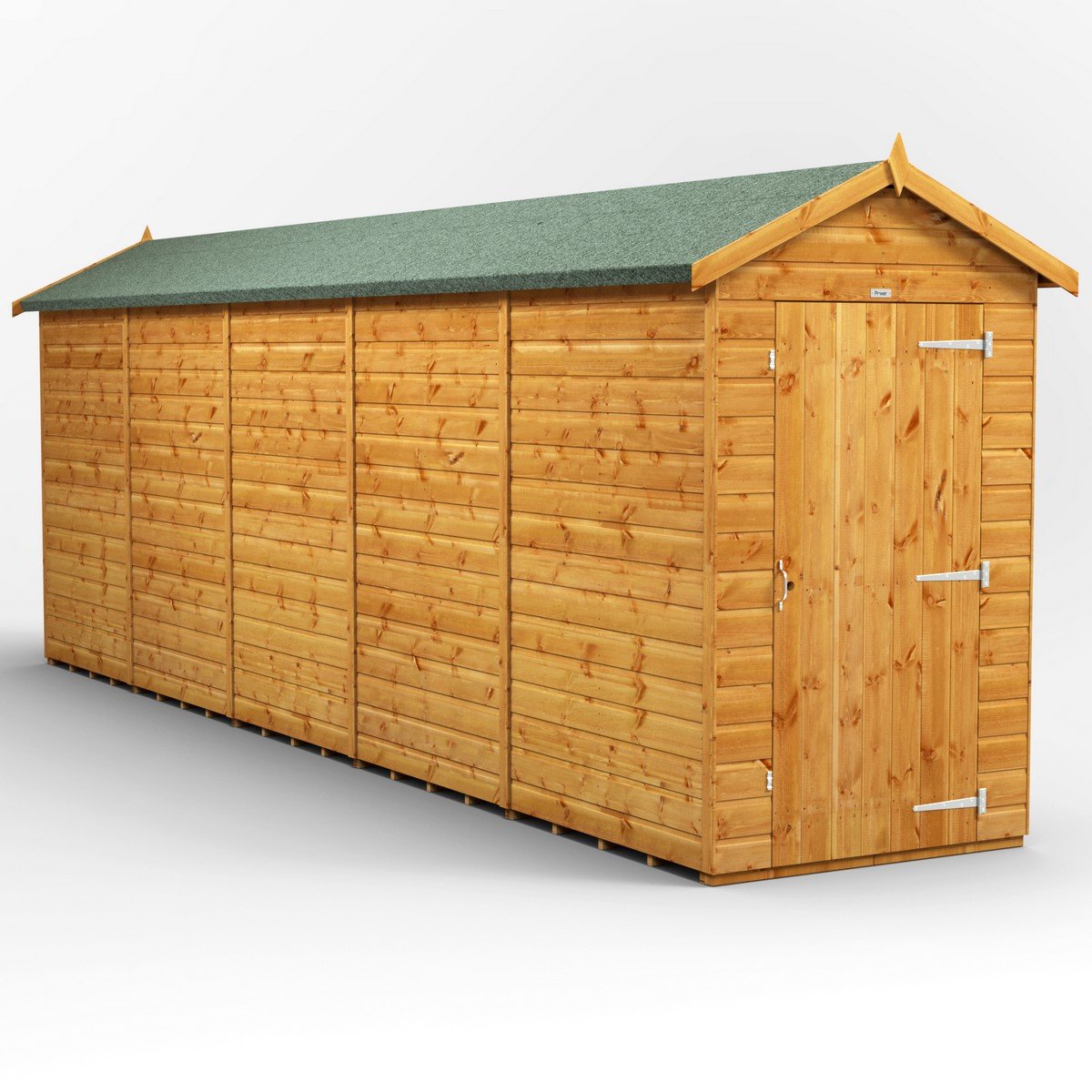 Powersheds Apex Roof Windowless Single Door Garden Shed 20ft x 4ft - Golden Brown Price Comparisons | Compare The Build
