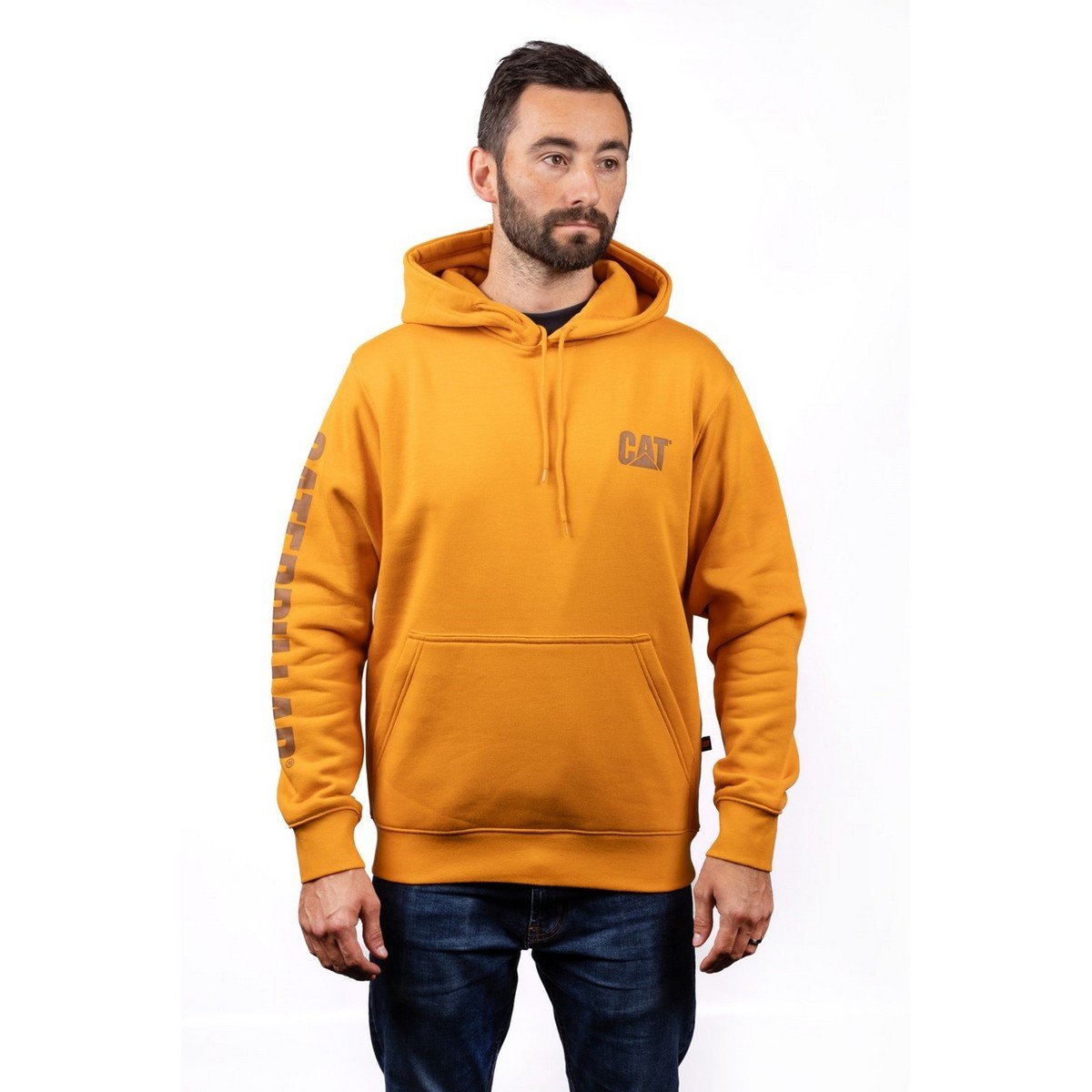 Caterpillar Trademark Banner Hooded Sweatshirt - Yellow - Large Price Comparisons | Compare The Build