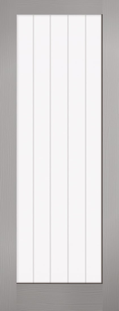 LPD Textured Vertical 1L Clear/Frosted Lines Glazed Internal Door 1981 x 838mm Pre-Finished Grey Composite Price Comparisons | Compare The Build