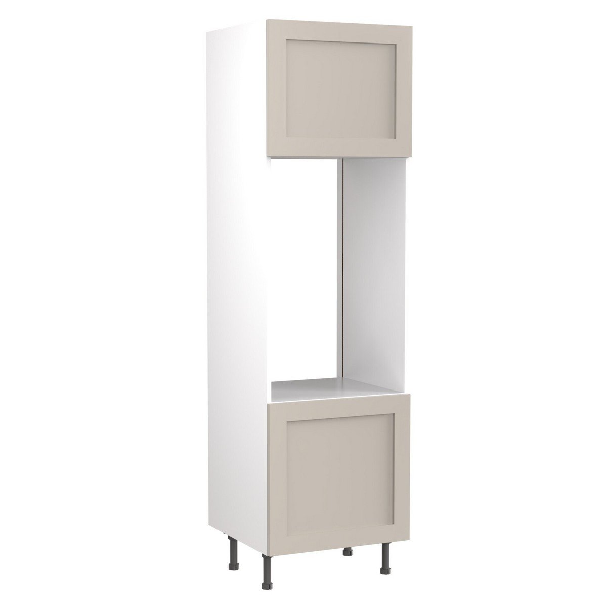 KitchenKit Flatpack Shaker Tall Double Oven Housing 600mm - Ultra Matt Light Grey Price Comparisons | Compare The Build