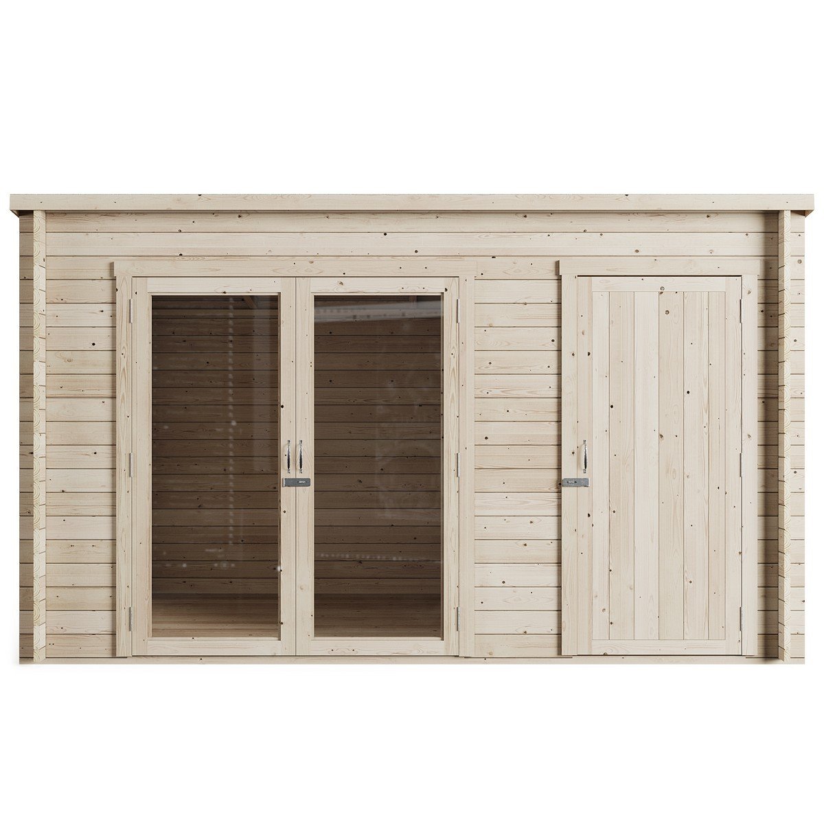 Store More Darton Pent T&G Log Cabin Summerhouse with Side Store - 12x8ft - Untreated Price Comparisons | Compare The Build