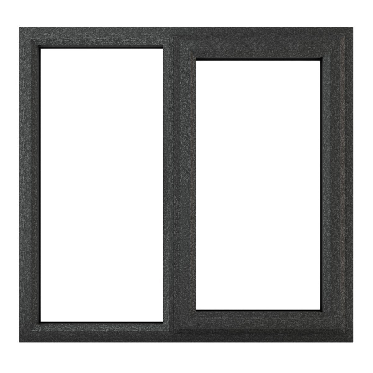Crystal uPVC A Rated Side Hung Window (Right Hand) Next to a Fixed Light 1190 x 1190mm Clear - Grey External/White Internal Price Comparisons | Compare The Build