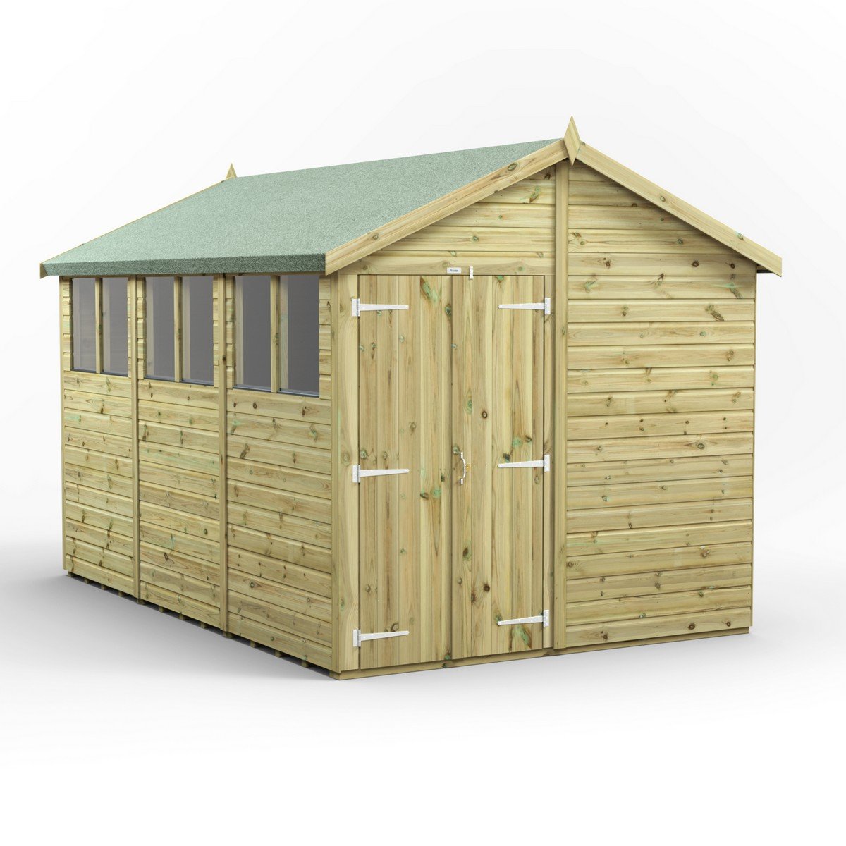 Powersheds Apex Roof Premium Double Door Garden Shed 12ft x 8ft Price Comparisons | Compare The Build