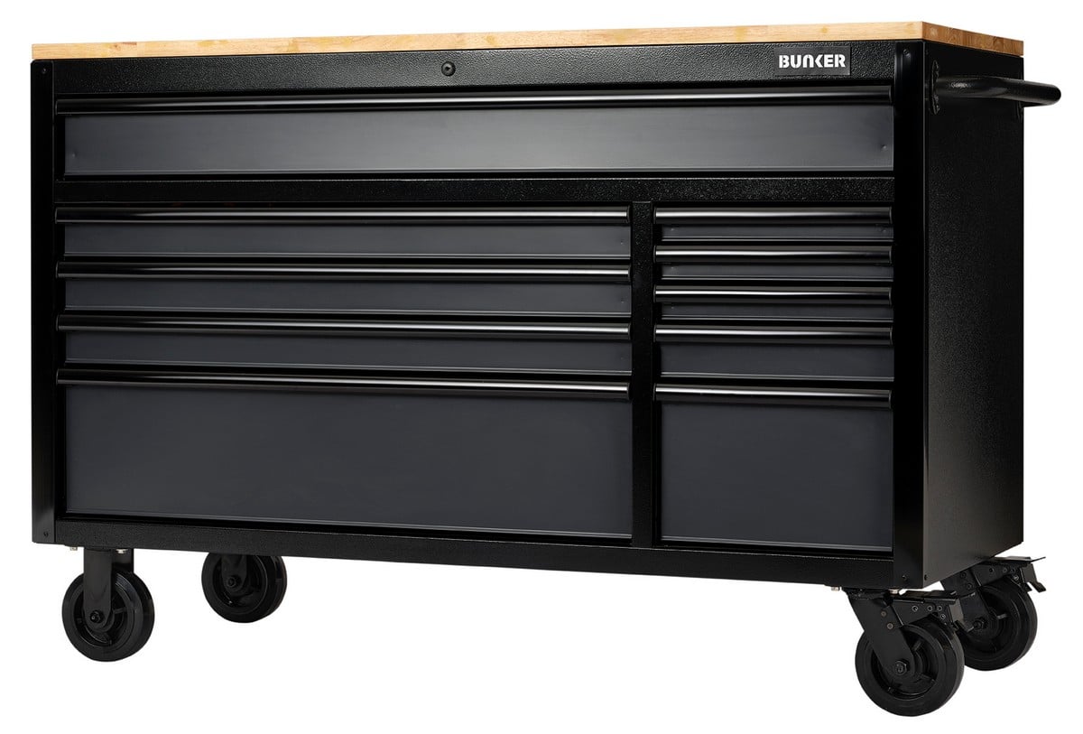 BUNKER® Workbench Roller Tool Cabinet - 10 Drawer, 56&quot;, Grey Price Comparisons | Compare The Build