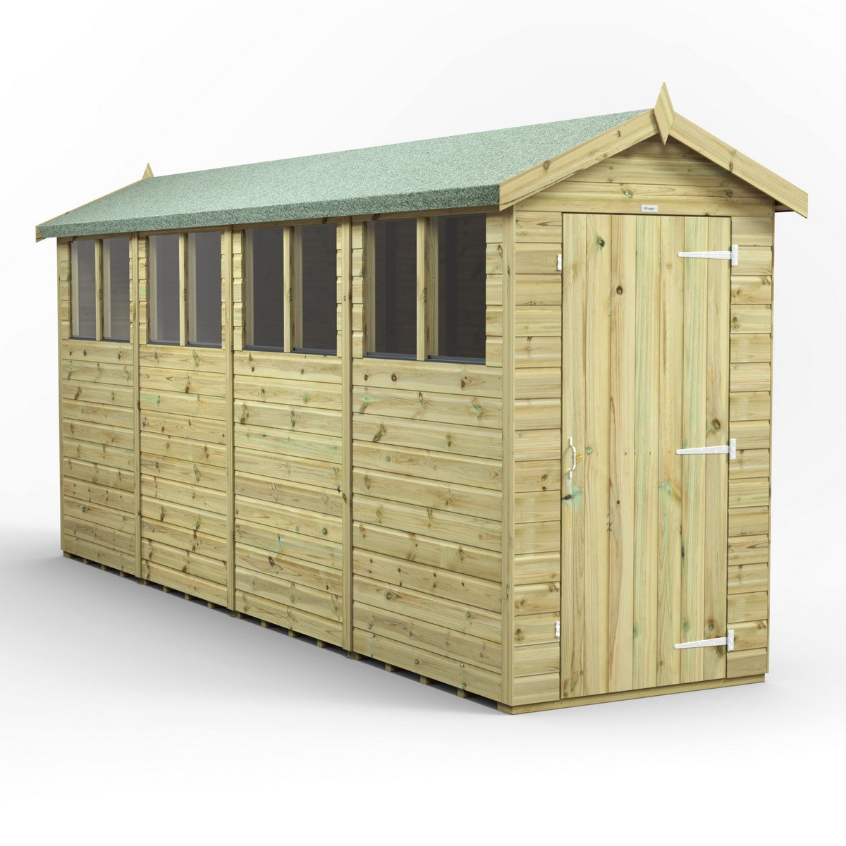 Powersheds Apex Roof Premium Single Door Garden Shed 16ft x 4ft Price Comparisons | Compare The Build