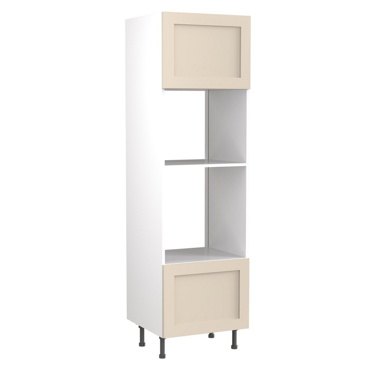 KitchenKit Flatpack Shaker Tall Oven & Microwave Housing 600mm - Ultra Matt Cashmere Price Comparisons | Compare The Build