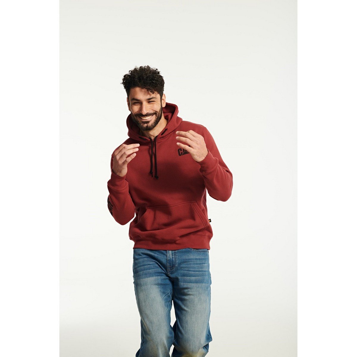 Caterpillar Trademark Banner Hooded Sweatshirt - Brick - Medium Price Comparisons | Compare The Build