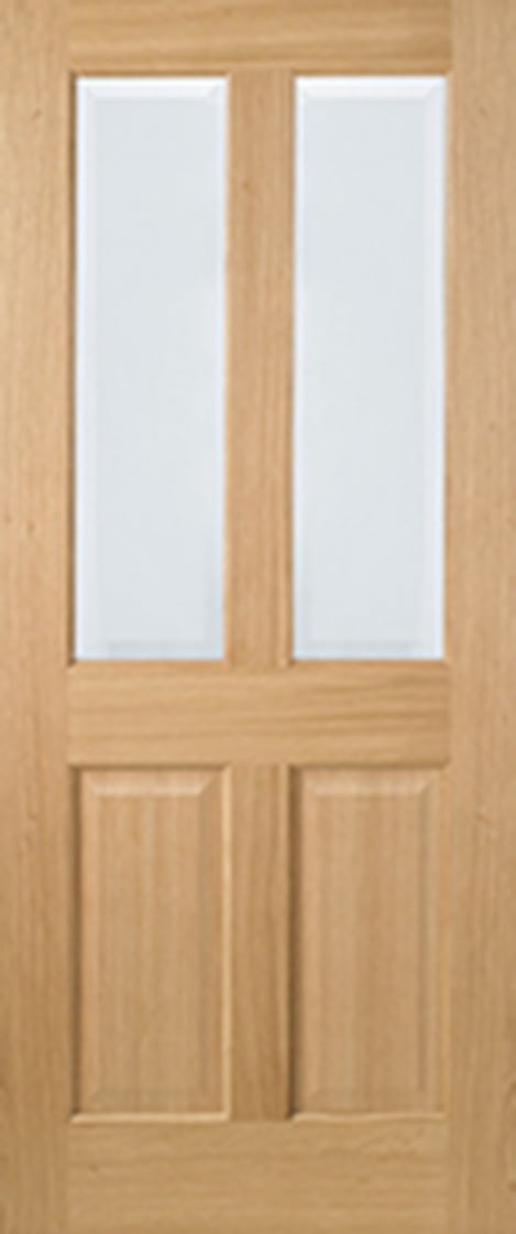 Richmond Solid Core Internal Door - Prefinished - Non Raised, Clear Bevelled Glazing  1981 x 838mm Oak   PFORICCG33 Price Comparisons | Compare The Build