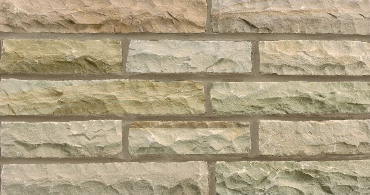 Indian Sandstone Pitch Faced Walling 310 x 70mm - Autumn Bronze (4.67m2) Price Comparisons | Compare The Build