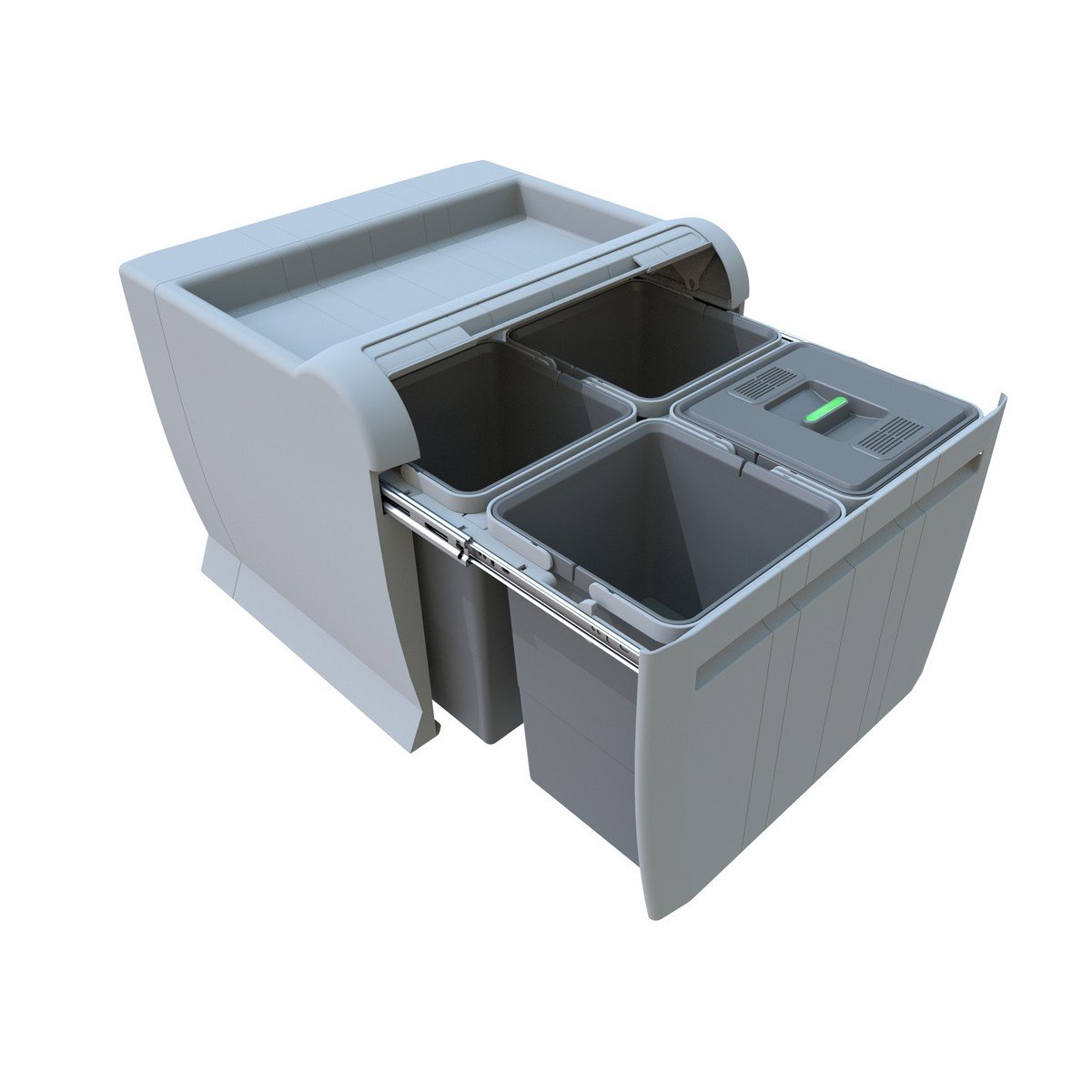 KitchenKit Built in Bin with 3 Compartments 450mm - Grey Plastic Price Comparisons | Compare The Build