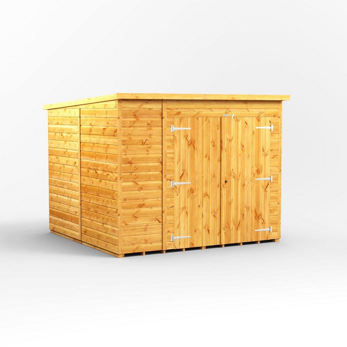 Powersheds Pent Roof Single Door Storage Shed 8ft x 8ft - Golden Brown Price Comparisons | Compare The Build